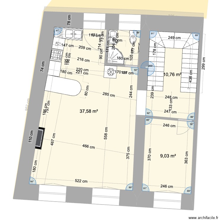 Maison Paimpol. Plan de 5 pièces et 117 m2