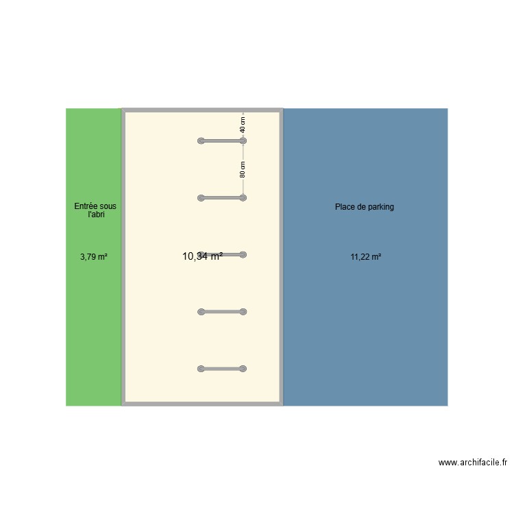 DCI plan 2. Plan de 1 pièce et 10 m2