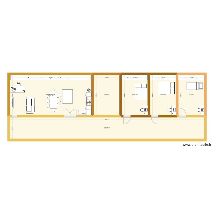 plan maison. Plan de 6 pièces et 155 m2