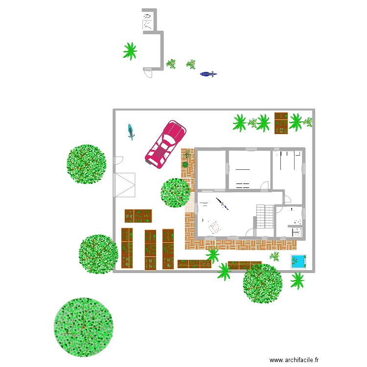 Ouaga étage. Plan de 2 pièces et 335 m2