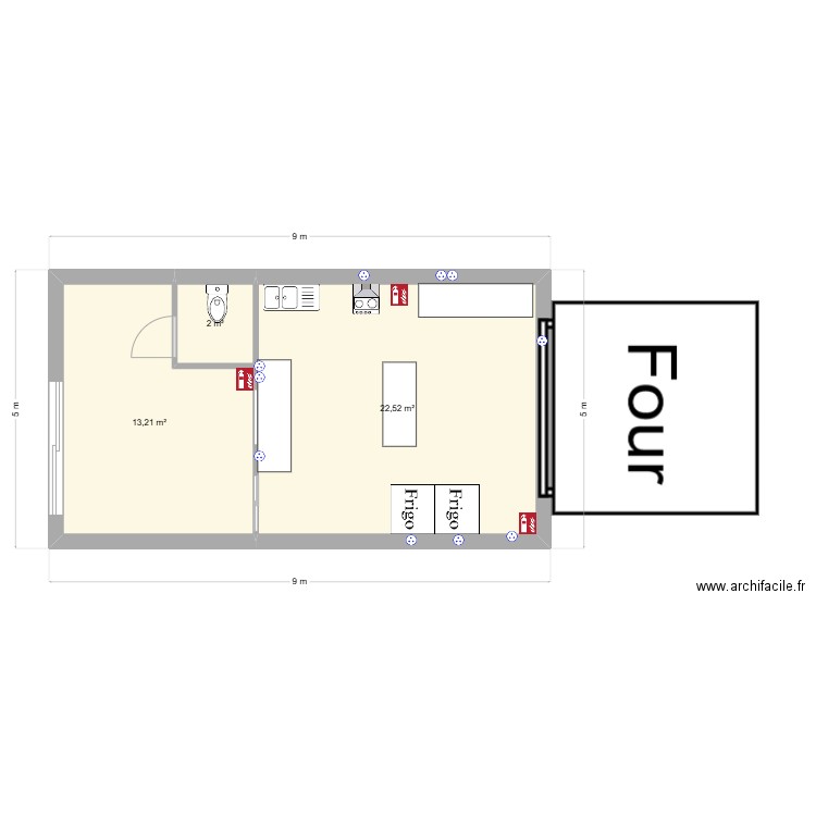 PROJET BOULANGE 2. Plan de 3 pièces et 38 m2