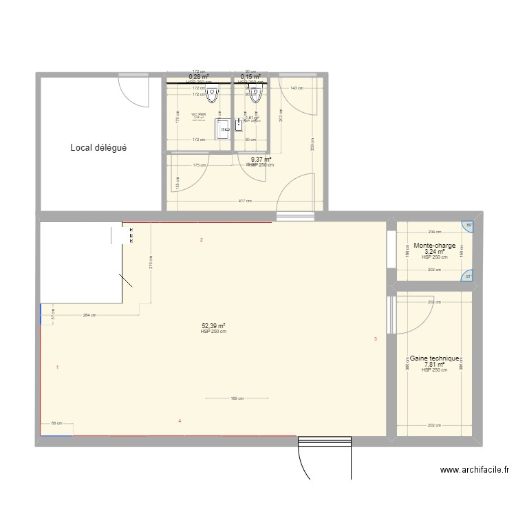 Raal rez gauche - plaque inox . Plan de 8 pièces et 78 m2