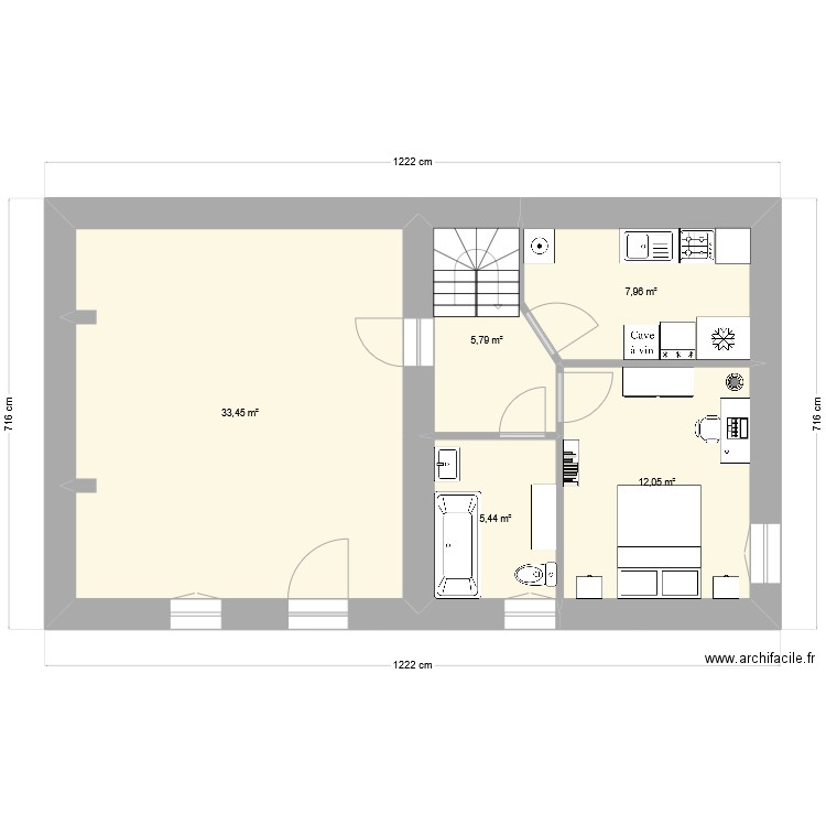 monteil 1. Plan de 13 pièces et 199 m2