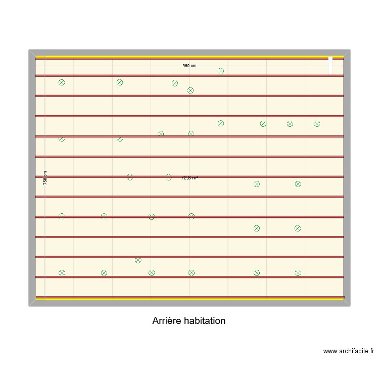 placo plafond/lampes. Plan de 1 pièce et 73 m2