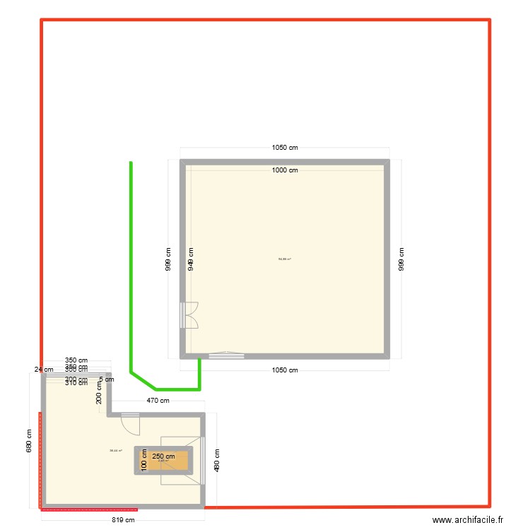 garage V1. Plan de 3 pièces et 138 m2