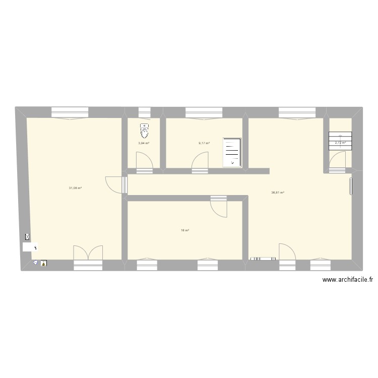 vinay_01. Plan de 6 pièces et 100 m2