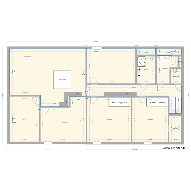 Platane R+2 new v4. Plan de 10 pièces et 205 m2