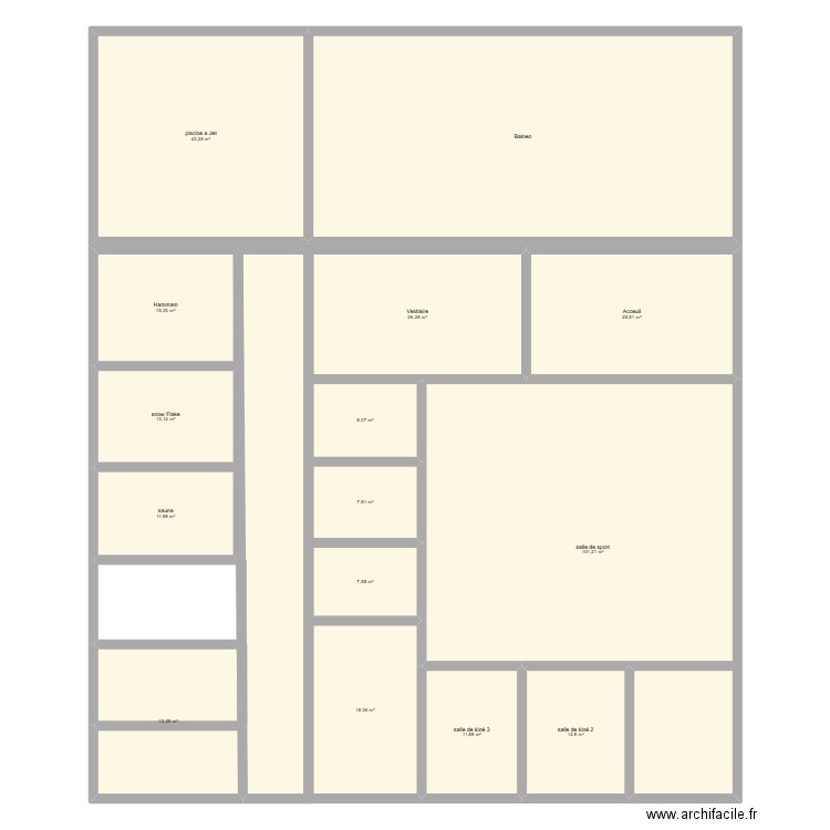 spa baleno. Plan de 15 pièces et 411 m2