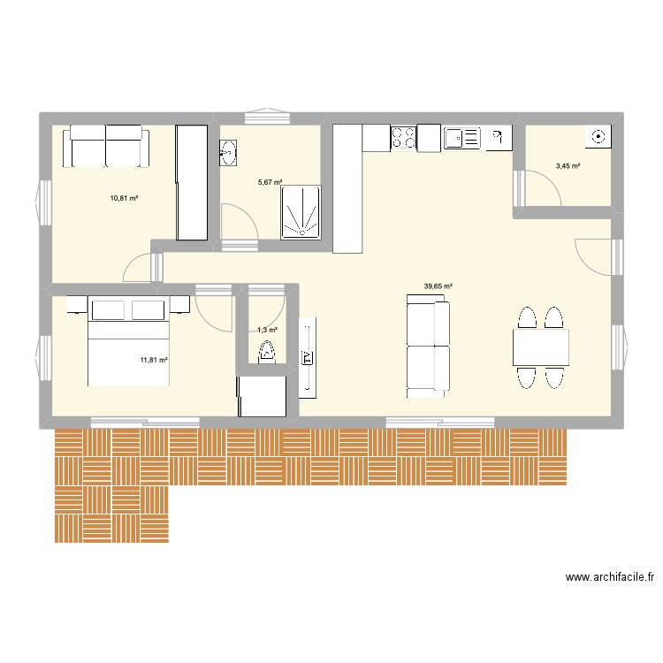 Maison 2025. Plan de 6 pièces et 73 m2