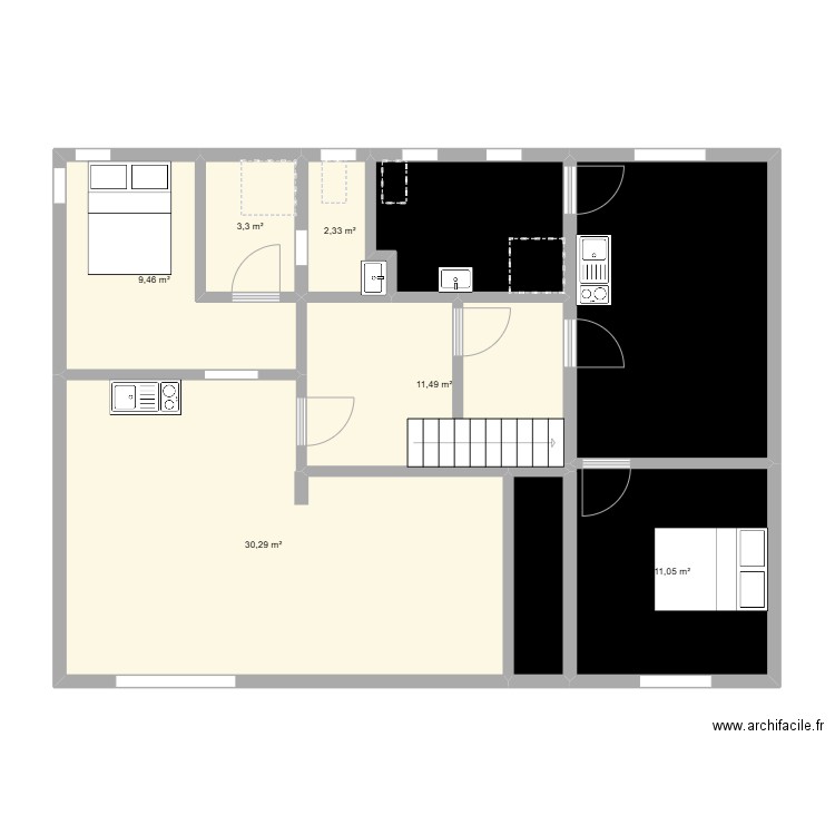 FIRMIN CUVELIER. Plan de 9 pièces et 93 m2