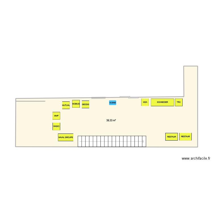 Magelis. Plan de 1 pièce et 39 m2