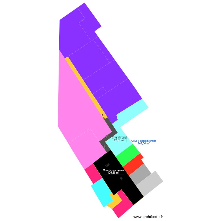 Cour et chemin surface. Plan de 0 pièce et 0 m2