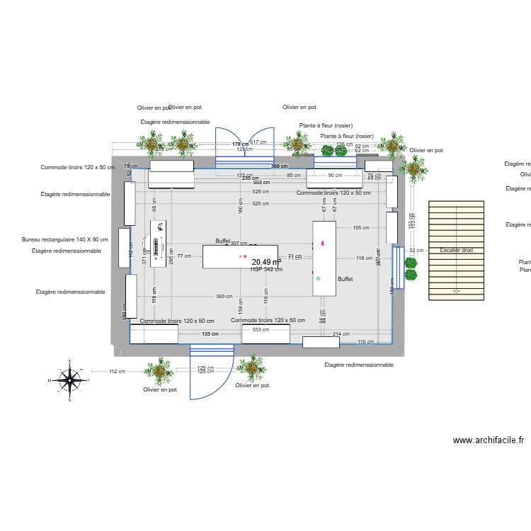 Boutique KEA. Plan de 1 pièce et 20 m2