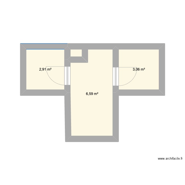 LMDV RD +2. Plan de 3 pièces et 13 m2