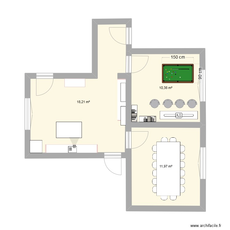 CARITAS V1. Plan de 3 pièces et 41 m2