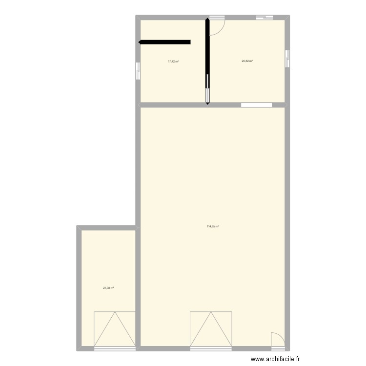 plan vue de dessus. Plan de 5 pièces et 209 m2