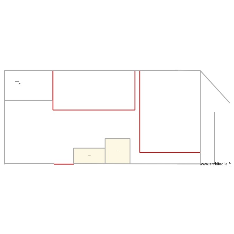 caravane. Plan de 2 pièces et 59 m2