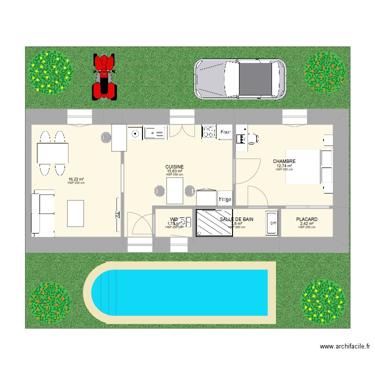 2TNE djeraibi samuel. Plan de 6 pièces et 53 m2