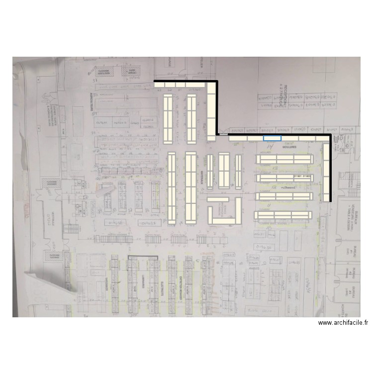 materi. Plan de 106 pièces et 43 m2