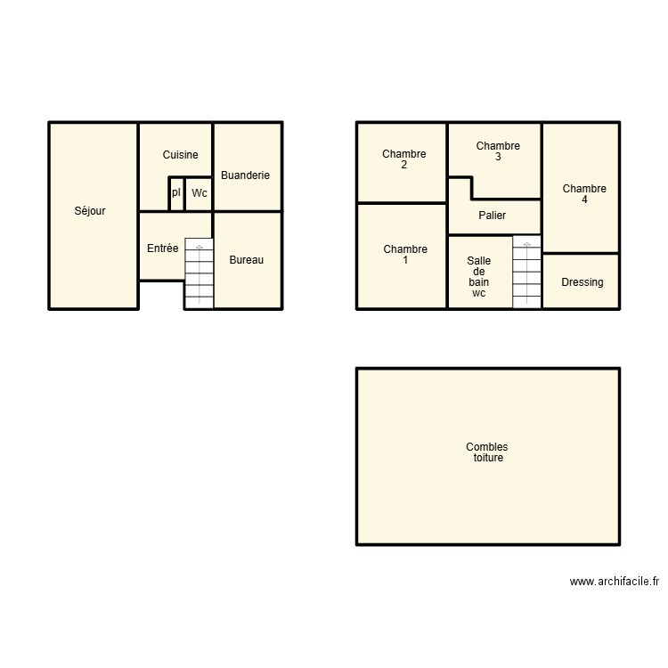 QUIMPER GUIFFES. Plan de 16 pièces et 56 m2