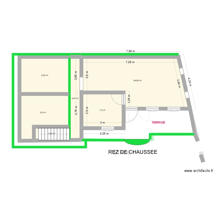 Maison Malouzini_mars2025. Plan de 10 pièces et 88 m2