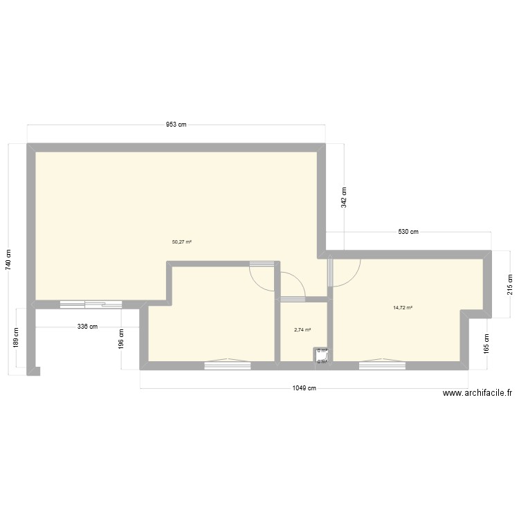 Appartement. Plan de 5 pièces et 68 m2