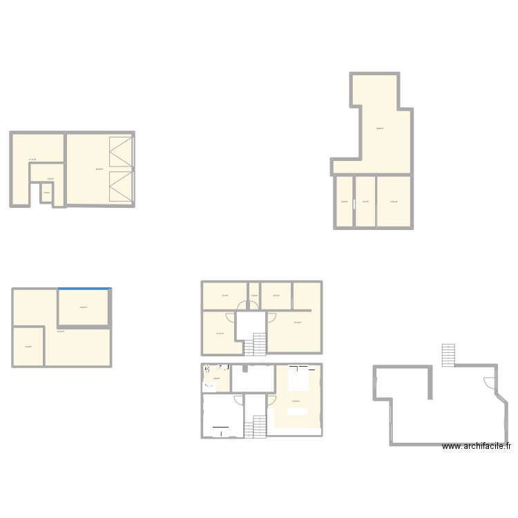 ETAGE R+1 AVANT. Plan de 18 pièces et 274 m2