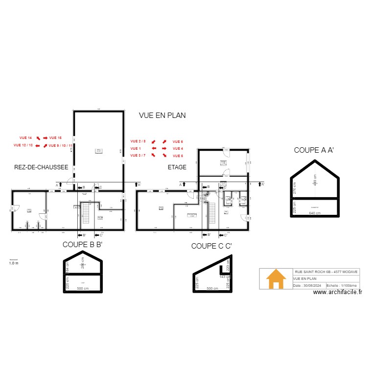 MAISON STREE - VUE EN PLAN - NEW. Plan de 5 pièces et 79 m2