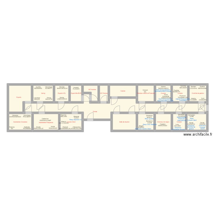 RPAL_bureaux. Plan de 20 pièces et 119 m2