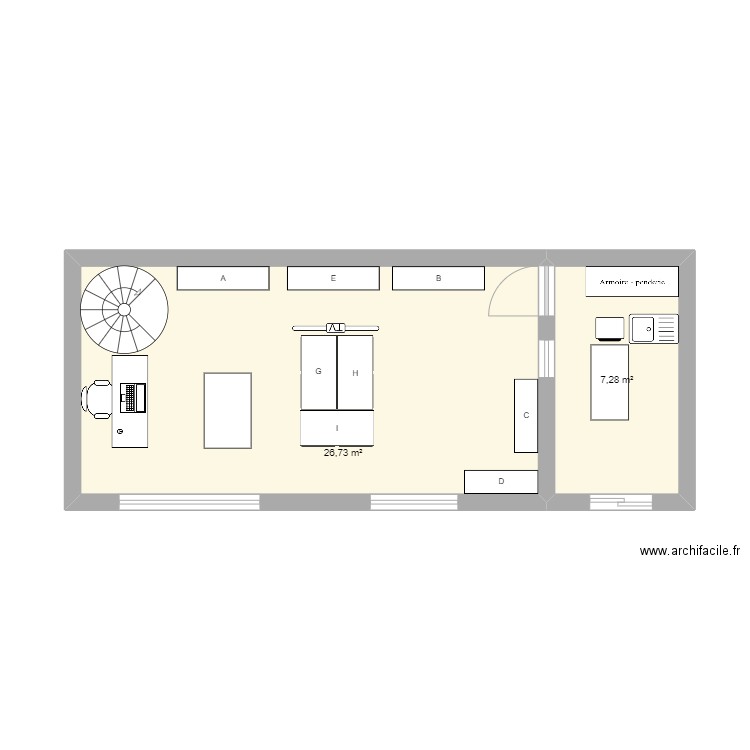 tRUC PLAN. Plan de 2 pièces et 34 m2