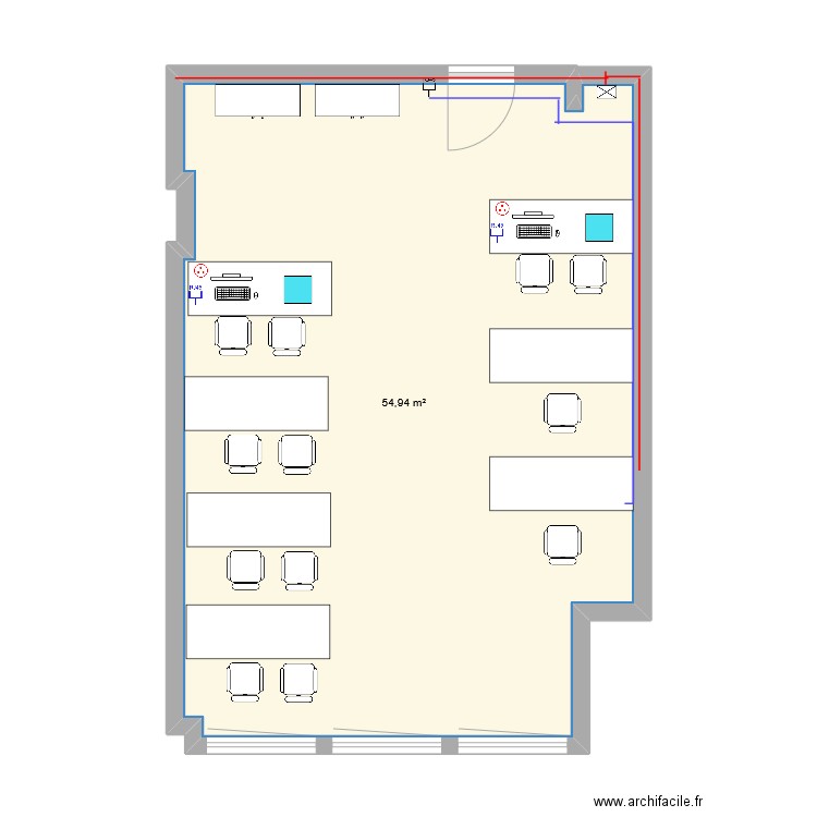 129 sae 2.3. Plan de 1 pièce et 55 m2