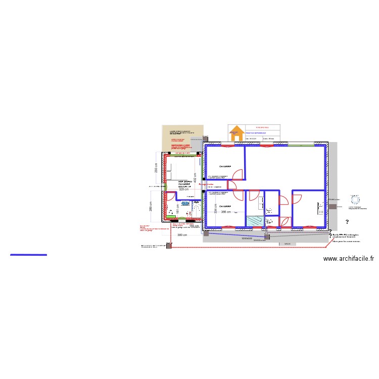 NEGRO Marc . Plan de 3 pièces et 260 m2