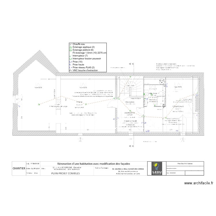 Plan Elec R+2 Salinas. Plan de 0 pièce et 0 m2