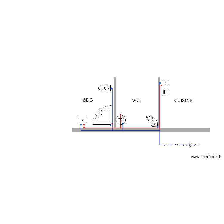 plomberie. Plan de 0 pièce et 0 m2