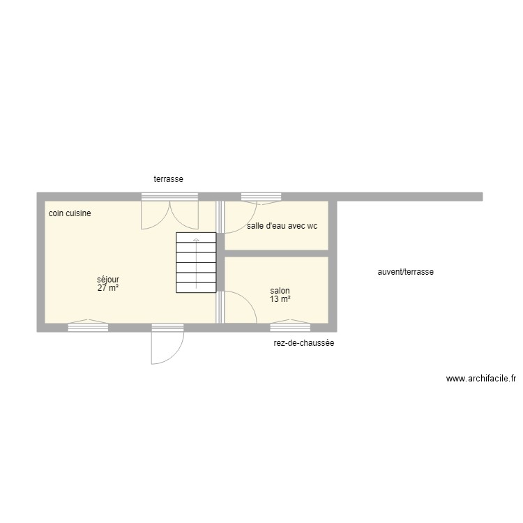 7431. Plan de 8 pièces et 41 m2