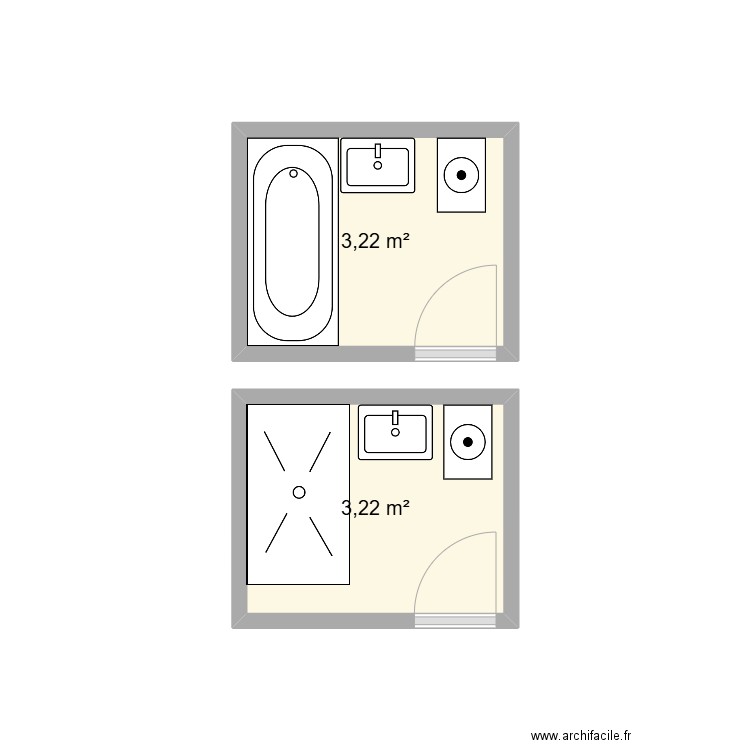 AGOGUE ARLETTE. Plan de 2 pièces et 6 m2