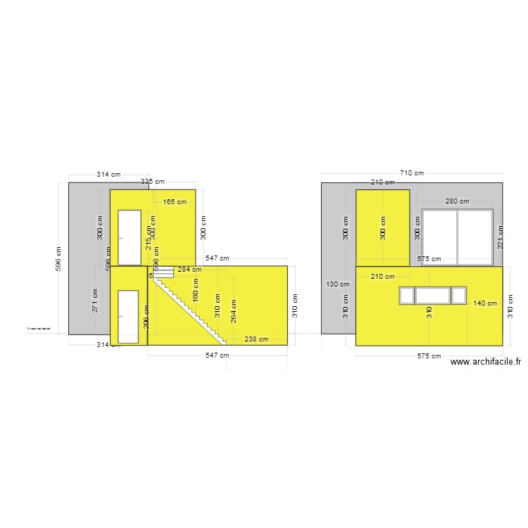 Projet 3  vue cote & facade arrière 130cm Molenbeek 5.11.24. Plan de 0 pièce et 0 m2