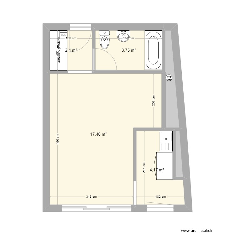 appt. Plan de 6 pièces et 30 m2