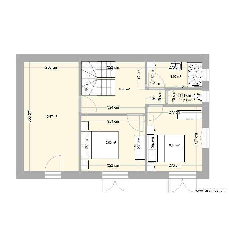 thib 0. Plan de 6 pièces et 48 m2