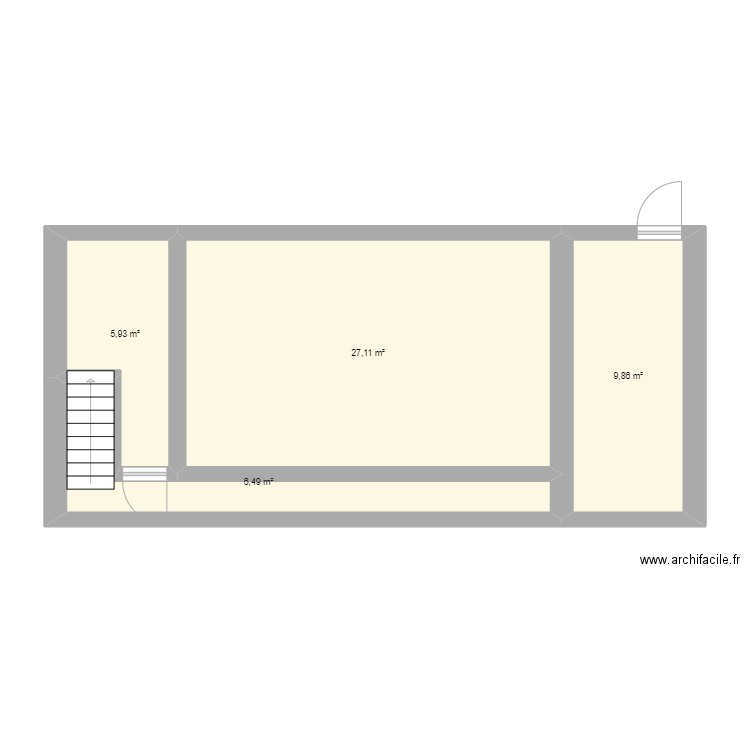 la motte. Plan de 4 pièces et 49 m2