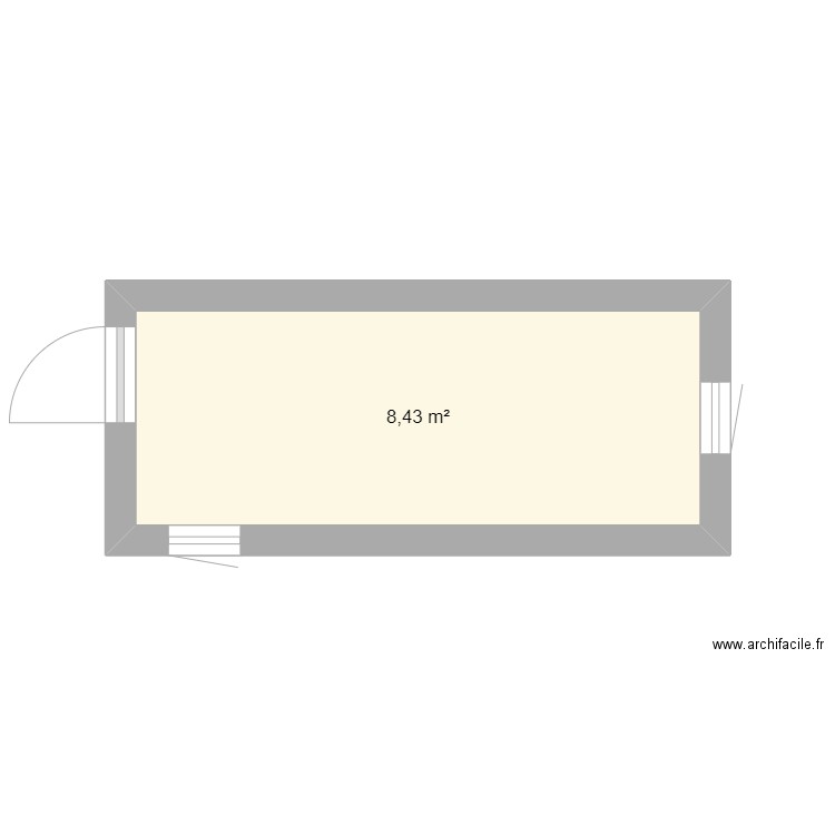 test. Plan de 1 pièce et 8 m2