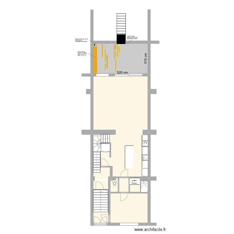 Banning 83 Bel étage : Terrasse. Plan de 6 pièces et 97 m2