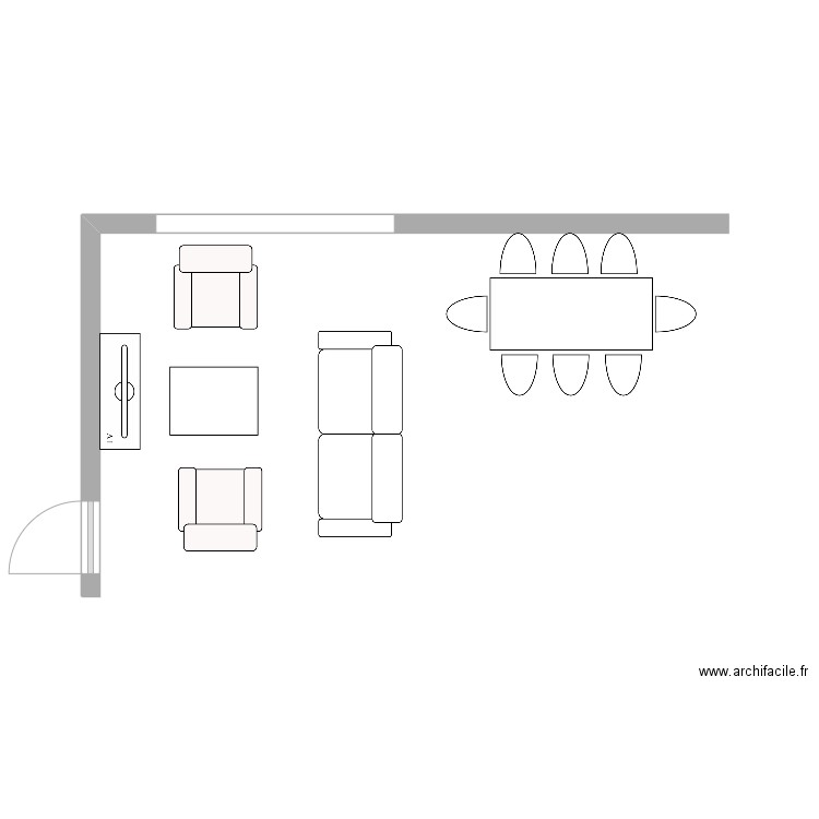 Detail salon. Plan de 0 pièce et 0 m2