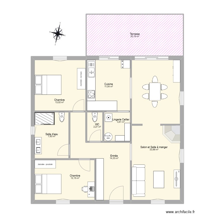 Projet Calenzana 1. Plan de 9 pièces et 119 m2