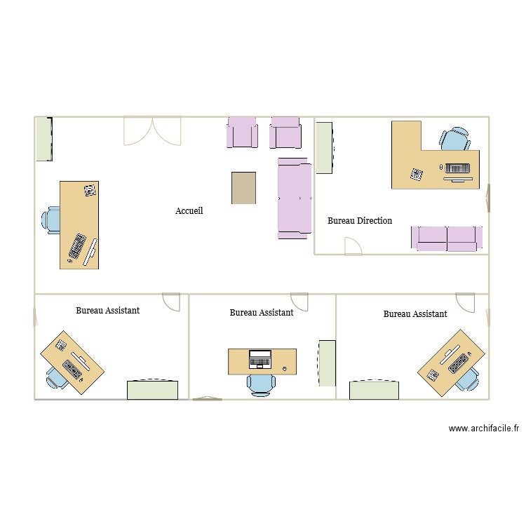 Plan bureau TAOS. Plan de 5 pièces et 159 m2