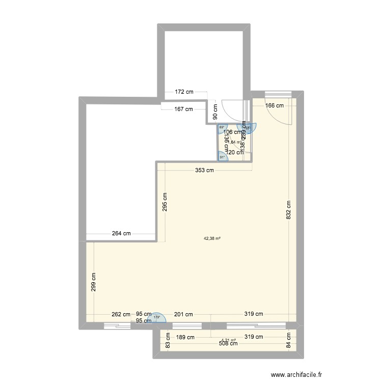 Piso Madrid2. Plan de 3 pièces et 48 m2