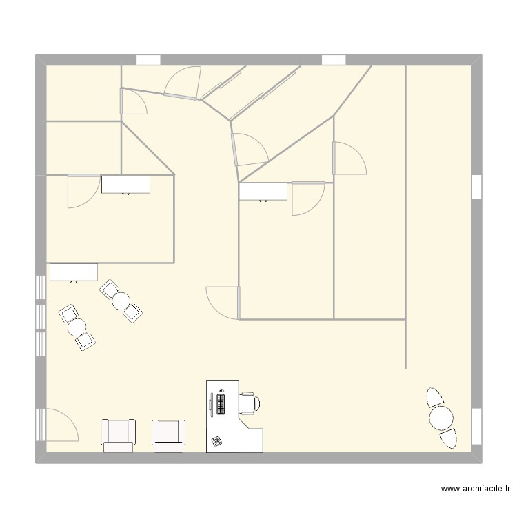 abc. Plan de 6 pièces et 100 m2