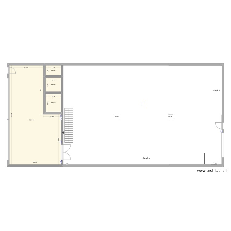 RISH 2. Plan de 4 pièces et 75 m2