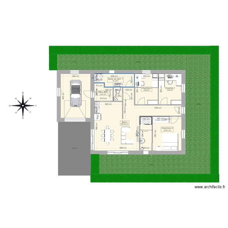 maison. Plan de 11 pièces et 102 m2