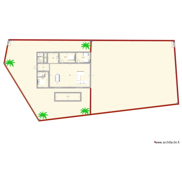 kech. Plan de 10 pièces et 1042 m2